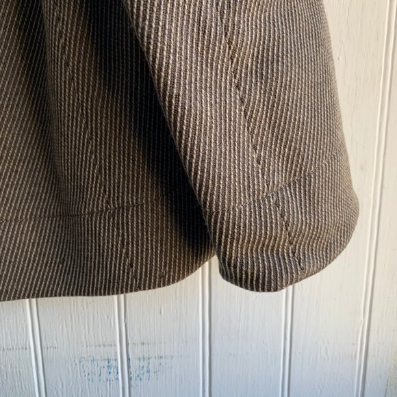 Akris Punto Beige Brown Cream Diagonal Stripe One Button Blazer Jacket - Wool  8 - Picture 10 of 16